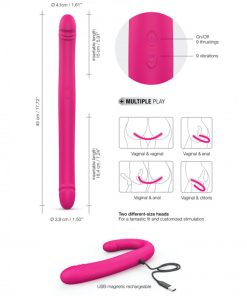 Dorcel Orgasmic Double Do Rechargeable Thrusting & Vibrating Double Dildo Pink