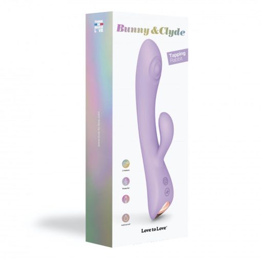 Love To Love Bunny & Clyde Rechargeable Tapping Rabbit Silicone Vibrator Viva Mauve