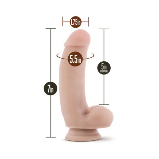 Dr. Skin Silicone Dr. Samuel Realistic 7 In. Posable Dildo With Balls Beige - Image 5