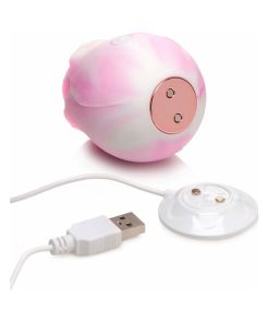 Curve Toys Gossip Cum Into Bloom Rechargeable Silicone Clitoral Stimulator Rose Dream Swirl