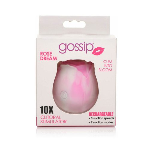 Curve Toys Gossip Cum Into Bloom Rechargeable Silicone Clitoral Stimulator Rose Dream Swirl - Image 8