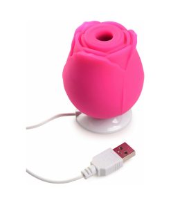 Curve Toys Gossip Cum Into Bloom Rechargeable Silicone Clitoral Stimulator Rose Crush Magenta