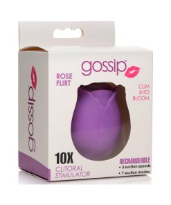 Curve Toys Gossip Cum Into Bloom Rechargeable Silicone Clitoral Stimulator Rose Flirt Violet