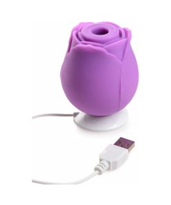 Curve Toys Gossip Cum Into Bloom Rechargeable Silicone Clitoral Stimulator Rose Flirt Violet