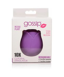 Curve Toys Gossip Cum Into Bloom Rechargeable Silicone Clitoral Stimulator Rose Flirt Violet