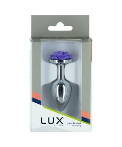 Lux Active Rose Metal Butt Plug 3 In. Purple