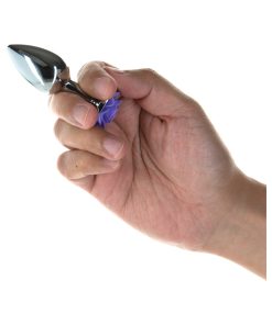 Lux Active Rose Metal Butt Plug 3 In. Purple