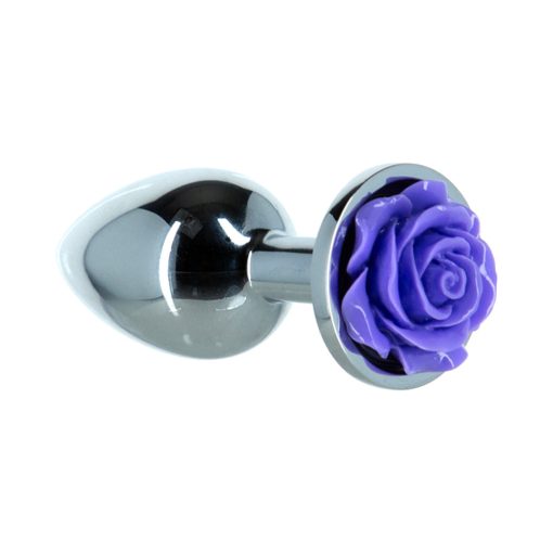 Lux Active Rose Metal Butt Plug 3 In. Purple - Image 6