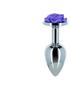 Lux Active Rose Metal Butt Plug 3 In. Purple