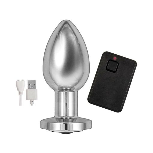 Ass-Sation Remote Vibrating Metal Plug Silver - Image 3