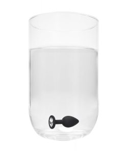 Ouch! Black & White Silicone Butt Plug With Removable Jewel Black