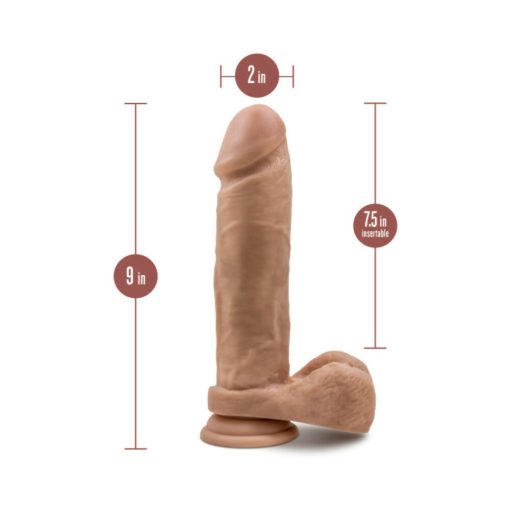 Dr. Skin Silicone Dr. Julian Realistic 9 In. Posable Dildo With Balls Tan - Image 6