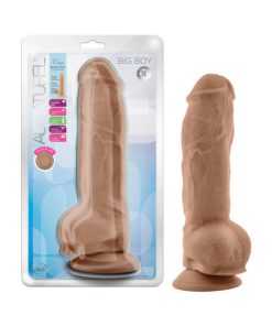 Au Naturel Big Boy 10 In. Posable Dual Density Dildo With Balls Tan