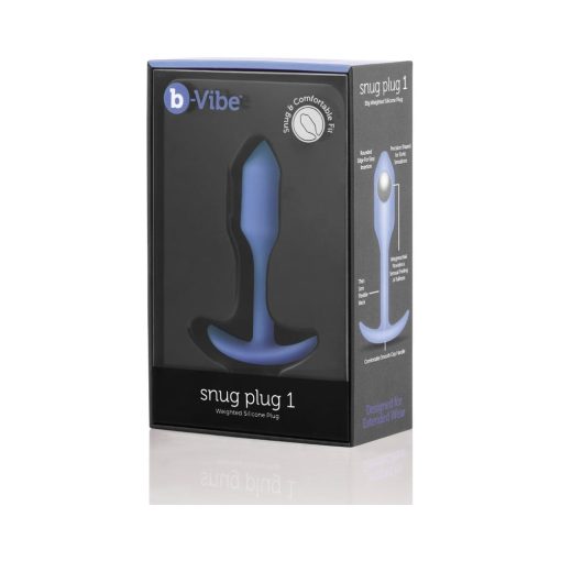 B-Vibe Snug Plug 1 Weighted Silicone Anal Plug Violet - Image 2