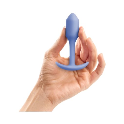B-Vibe Snug Plug 1 Weighted Silicone Anal Plug Violet - Image 6