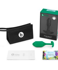 B-Vibe Snug Plug 2 Weighted Silicone Anal Plug Green