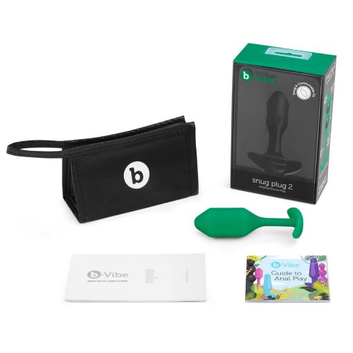 B-Vibe Snug Plug 2 Weighted Silicone Anal Plug Green