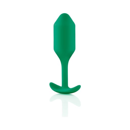 B-Vibe Snug Plug 2 Weighted Silicone Anal Plug Green - Image 4
