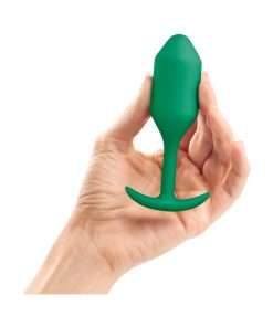 B-Vibe Snug Plug 2 Weighted Silicone Anal Plug Green