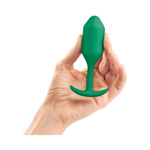 B-Vibe Snug Plug 2 Weighted Silicone Anal Plug Green - Image 6