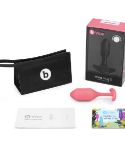 B-Vibe Snug Plug 2 Weighted Silicone Anal Plug Coral