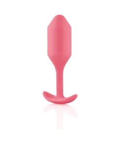 B-Vibe Snug Plug 2 Weighted Silicone Anal Plug Coral