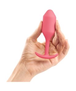 B-Vibe Snug Plug 2 Weighted Silicone Anal Plug Coral