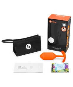 B-Vibe Snug Plug 3 Weighted Silicone Anal Plug Orange
