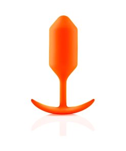B-Vibe Snug Plug 3 Weighted Silicone Anal Plug Orange