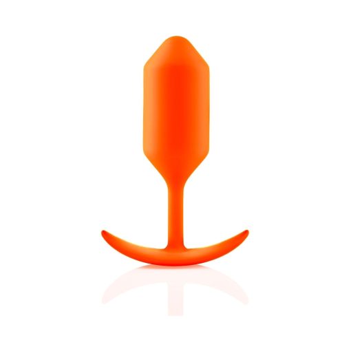 B-Vibe Snug Plug 3 Weighted Silicone Anal Plug Orange - Image 3