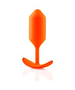 B-Vibe Snug Plug 3 Weighted Silicone Anal Plug Orange