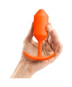 B-Vibe Snug Plug 3 Weighted Silicone Anal Plug Orange