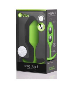 B-Vibe Snug Plug 3 Weighted Silicone Anal Plug Lime