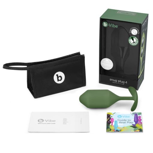 B-Vibe Snug Plug 4 Weighted Silicone Anal Plug Army