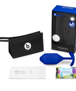B-Vibe Snug Plug 4 Weighted Silicone Anal Plug Navy