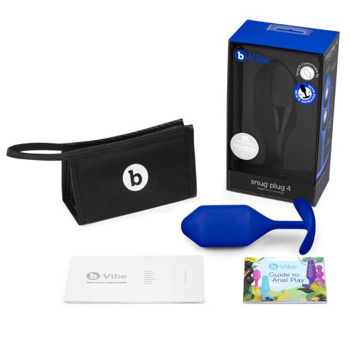 B-Vibe Snug Plug 4 Weighted Silicone Anal Plug Navy