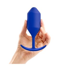 B-Vibe Snug Plug 4 Weighted Silicone Anal Plug Navy