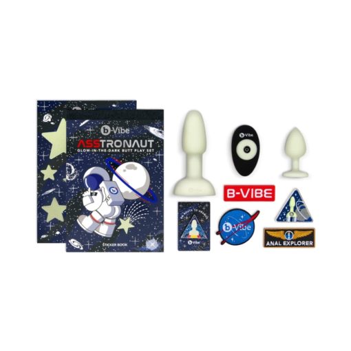 B-Vibe Limited Edition 10-Piece Asstronaut Glow-In-The-Dark Butt Play Set