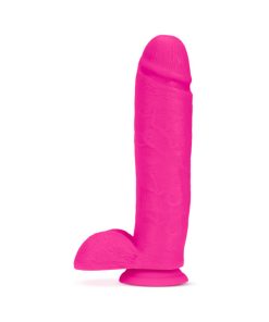Au Naturel Bold Huge 10 In. Posable Dual Density Dildo With Balls Pink