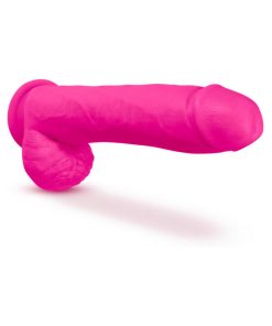 Au Naturel Bold Huge 10 In. Posable Dual Density Dildo With Balls Pink