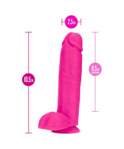 Au Naturel Bold Huge 10 In. Posable Dual Density Dildo With Balls Pink