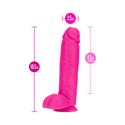 Au Naturel Bold Huge 10 In. Posable Dual Density Dildo With Balls Pink - Image 5