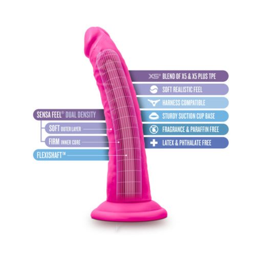 Au Naturel Bold Jack 7 In. Posable Dual Density Dildo Pink - Image 6
