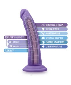 Au Naturel Bold Jack 7 In. Posable Dual Density Dildo Purple