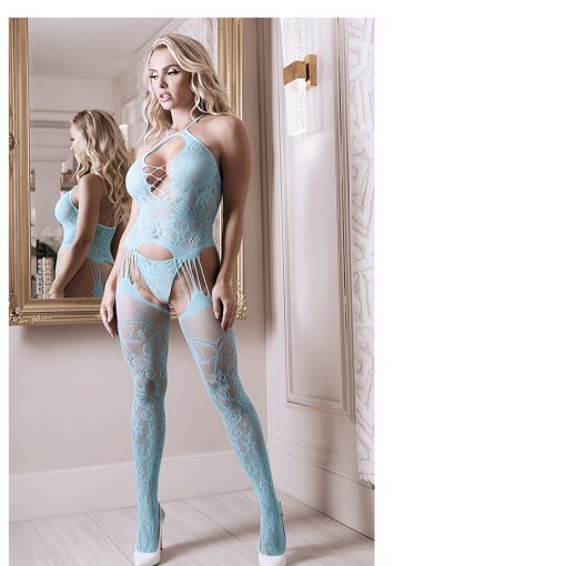 Fantasy Lingerie Sheer On Cloud 9 Bodystocking & G-String Light Blue O/S - Image 2