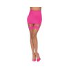 Dreamgirl Cuban Sheer Thigh-High With Contrast Seam Detail Nude/Hot Pink Os