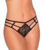 Dreamgirl Strappy Cheeky Panty With Center Front Lace Detail Black Xl Hanging