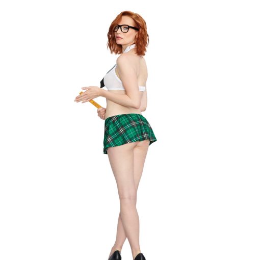 Dreamgirl Stretched Mesh Schoolgirl Halter Crop Top Costume O/S - Image 4