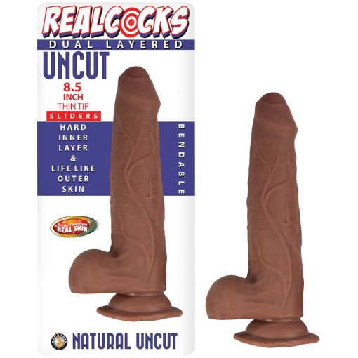 Realcocks Dual Layered Uncut Slider Thin Tip 8.5 In. Brown - Image 4