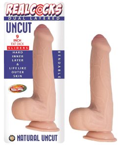 Realcocks Dual Layered Uncut Slider Fat Dick 9 In. Light